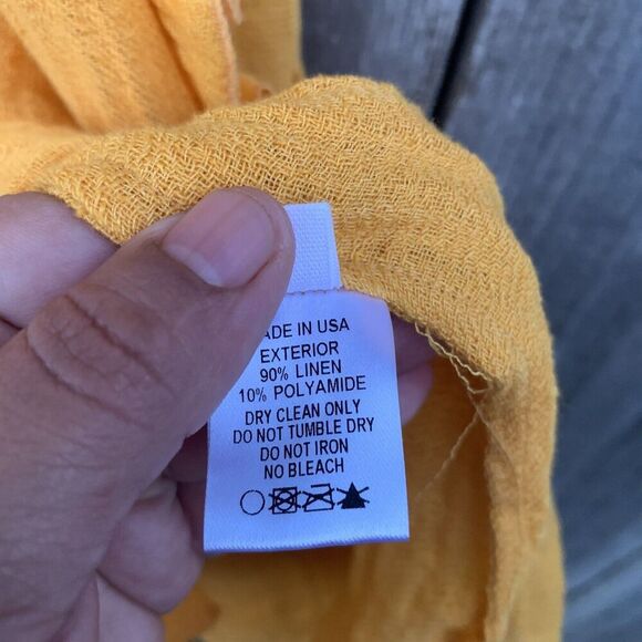 LISA MARIE FERNANDEZ Dress Sz 0 Orange Gauze Square Neck Mini Ruffled Spaghetti - Picture 12 of 13